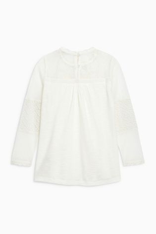 Cream Lace Sleeve Blouse (3-16yrs)